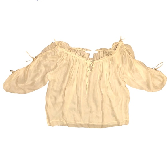 MARC JACOBS CREAM SILK TUNIC W TIES ON THE SLEEVES - Picture 11 of 15